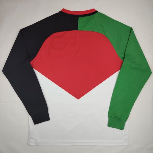Long Sleeve 2024-2025 Palestine Black/White/Green/Red Soccer Jersey FC Palestina Football Shirt