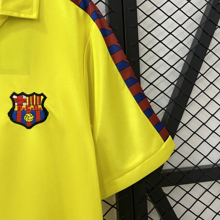 Retro Jersey 1982-1984 Barcelona Away Yellow Soccer Jersey Vintage Football Shirt