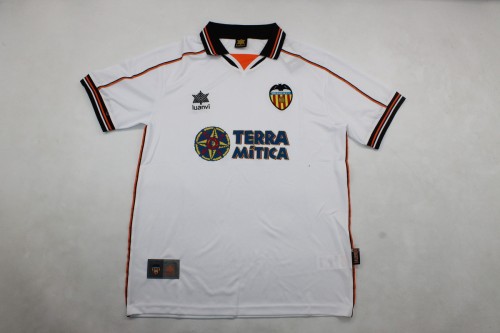 Retro Jersey 1999-2000 Valencia CLAUDIO 7 Home Soccer Jersey Vintage Football Shirt