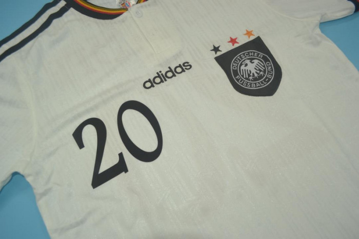 Retro Jersey 1996 Germany BIERHOFF 20 Home Soccer Jersey Vintage Football Shirt