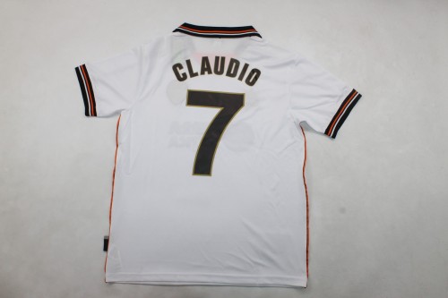 Retro Jersey 1999-2000 Valencia CLAUDIO 7 Home Soccer Jersey Vintage Football Shirt
