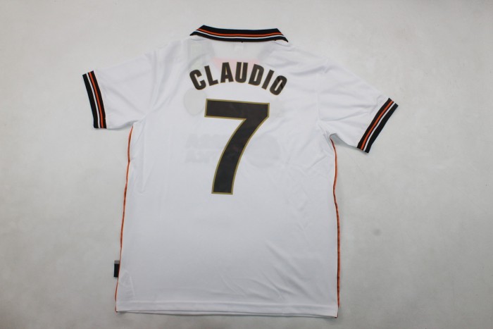 Retro Jersey 1999-2000 Valencia CLAUDIO 7 Home Soccer Jersey Vintage Football Shirt