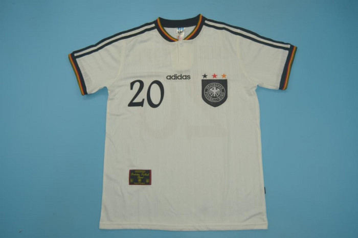 Retro Jersey 1996 Germany BIERHOFF 20 Home Soccer Jersey Vintage Football Shirt