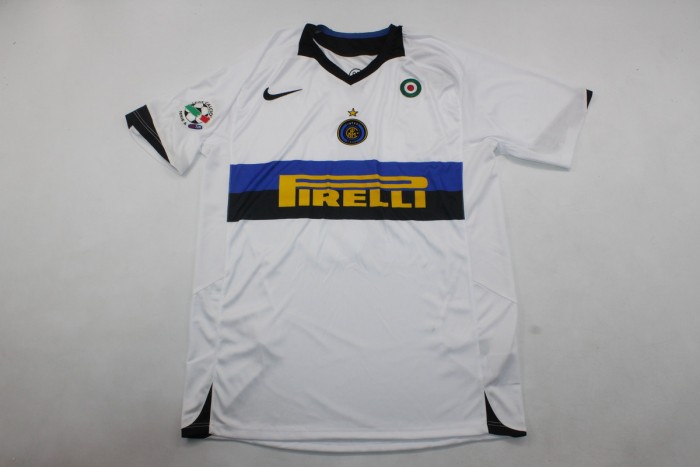 with Serie A Patch Retro Jersey 2005-2006 Inter Milan ADRIANO 10 Away White Soccer Jersey Vintage Inter Football Shirt