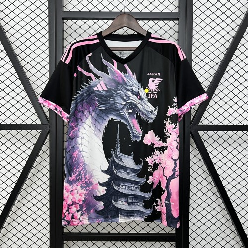 Fan Version Japan 2024 Black/Pink Flower Comic Version Soccer Jersey Football Shirt