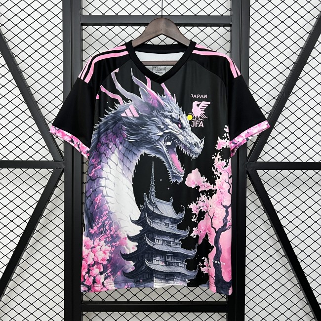 Fan Version Japan 2024 Black/Pink Flower Comic Version Soccer Jersey Football Shirt