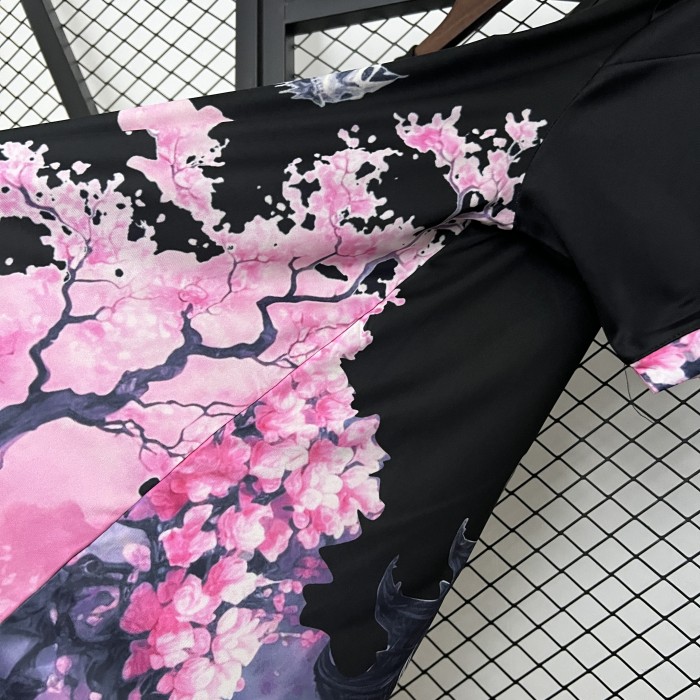 Fan Version Japan 2024 Black/Pink Flower Comic Version Soccer Jersey Football Shirt