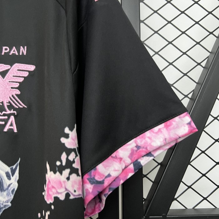 Fan Version Japan 2024 Black/Pink Flower Comic Version Soccer Jersey Football Shirt