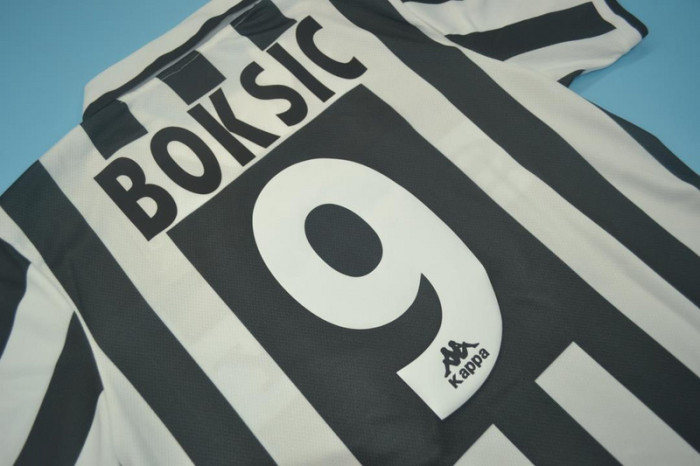Retro Jersey 1996-1997 Juventus BOKSIC 9 Home Soccer Jersey Vintage Football Shirt