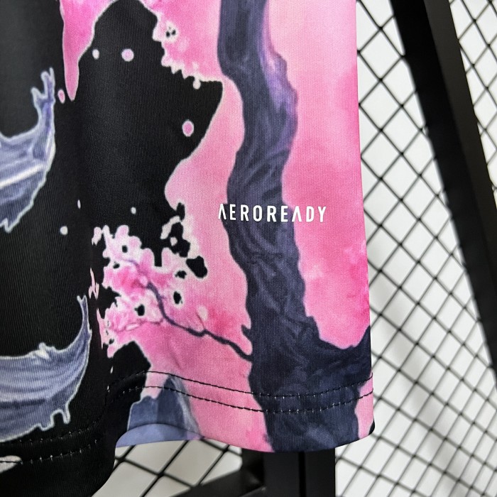 Fan Version Japan 2024 Black/Pink Flower Comic Version Soccer Jersey Football Shirt