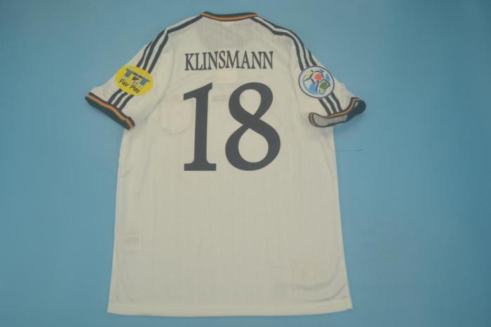with Patch Retro Jersey Germany 1996 KLINSMANN 18 Home White Vintage Soccer Jersey
