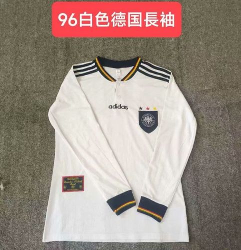 Long Sleeve Retro Jersey 1996 Germany Home Soccer Jersey Vintage Football Shirt