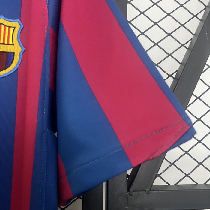 Retro Jersey 2005-2006 Barcelona Home Blue/Red Soccer Jersey Vintage Football Shirt