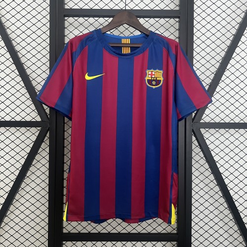 Retro Jersey 2005-2006 Barcelona Home Blue/Red Soccer Jersey Vintage Football Shirt