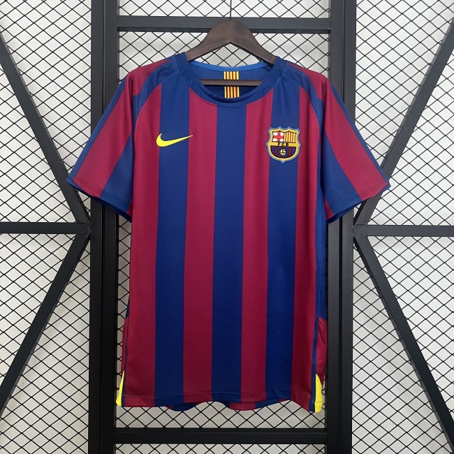Retro Jersey 2005-2006 Barcelona Home Blue/Red Soccer Jersey Vintage Football Shirt