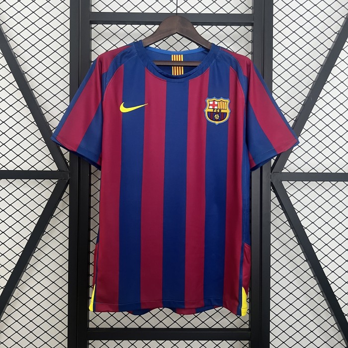 Retro Jersey 2005-2006 Barcelona Home Blue/Red Soccer Jersey Vintage Football Shirt