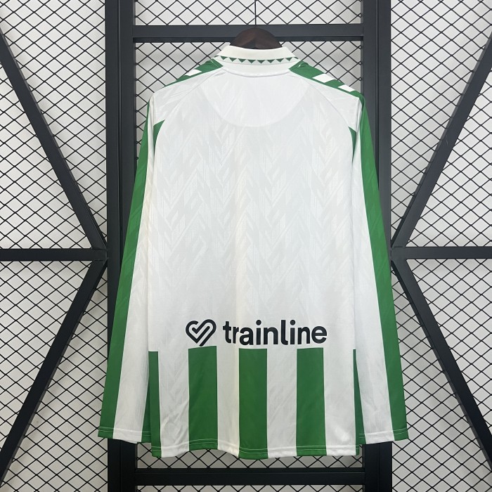 Long Sleeve 2024-2025 Real Betis Home Soccer Jersey LS Football Shirt