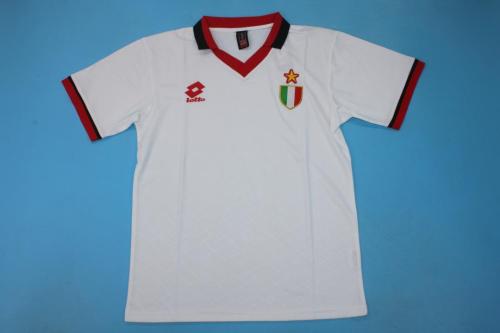 without Sponor Logo Retro Jersey 1994 AC Milan UCL Final White Soccer Jersey Vintage Football Shirt