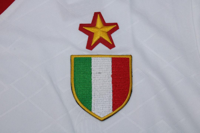 without Sponor Logo Retro Jersey 1994 AC Milan UCL Final White Soccer Jersey Vintage Football Shirt