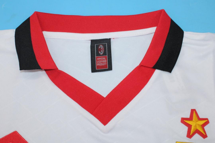 without Sponor Logo Retro Jersey 1994 AC Milan UCL Final White Soccer Jersey Vintage Football Shirt