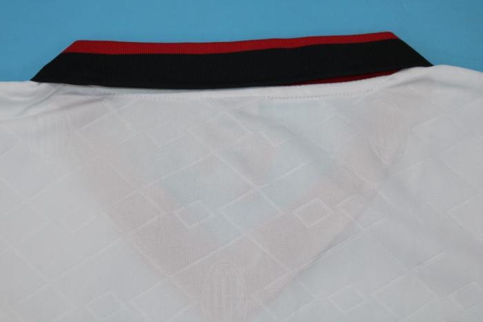 without Sponor Logo Retro Jersey 1994 AC Milan UCL Final White Soccer Jersey Vintage Football Shirt
