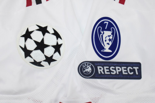 with UCL Patch Retro Jersey 2009-2010 Ac Milan Away White Soccer Jersey Vintage Football Shirt