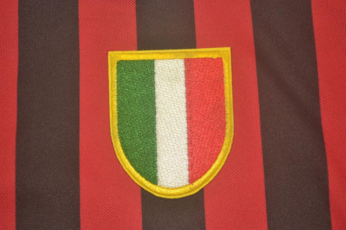 with Scudetto+Serie A Patch Retro Jersey 2011-2012 Ac Milan Home Soccer Jersey Vintage Football Shirt