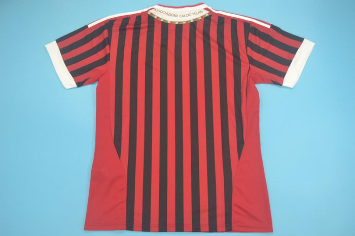 with Scudetto+Serie A Patch Retro Jersey 2011-2012 Ac Milan Home Soccer Jersey Vintage Football Shirt