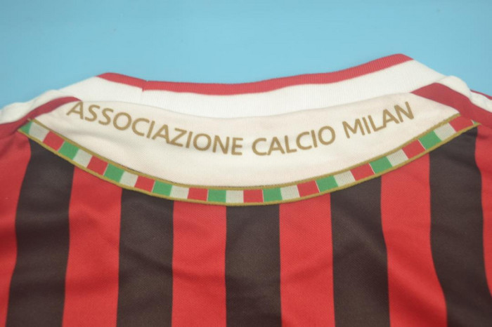 with Scudetto+Serie A Patch Retro Jersey 2011-2012 Ac Milan Home Soccer Jersey Vintage Football Shirt