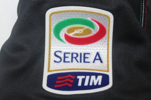 with Serie A+Trophy 7 Patch Retro Jersey 2013-2014 AC Milan Third Away Black Soccer Jersey Vintage Football Shirt