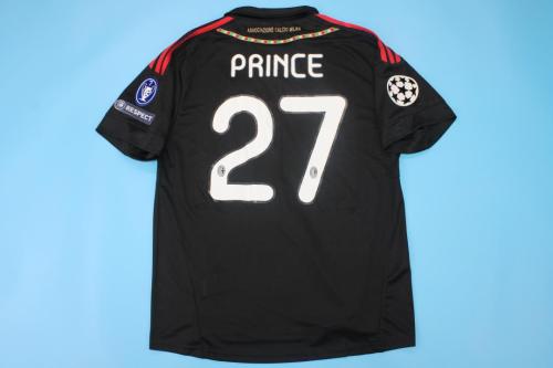 with Scudetto+UCL Patch Retro Jersey 2011-2012 AC Milan PRINCE 27 Third Away Black Soccer Jersey