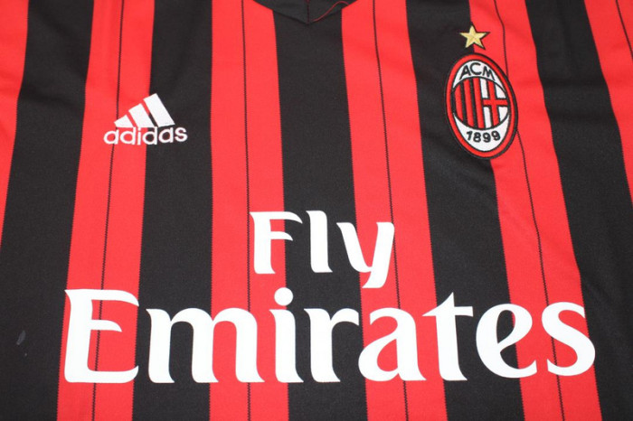 with UCL Patch Retro Jersey 2013-2014 AC Milan Home Soccer Jersey Vintage Football Shirt