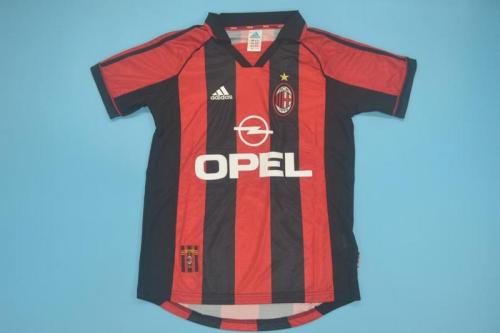 Retro Jersey AC Milan 1999-2000 Home SHEVCHENKO 7 Red Soccer Jersey AC Vintage Football Shirt