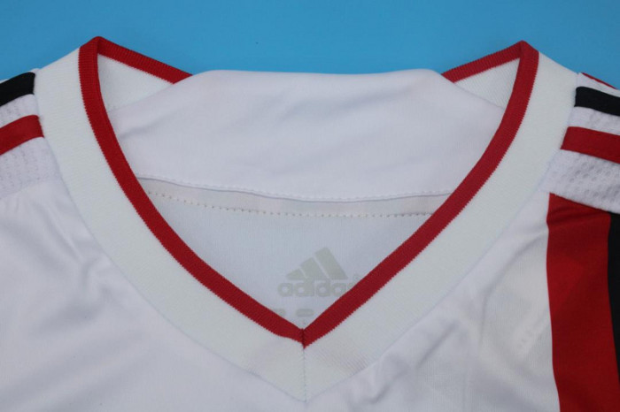 with Scudetto+UCL Patch Retro Jersey 2011-2012 AC Milan Away White Soccer Jersey Vintage Football Shirt
