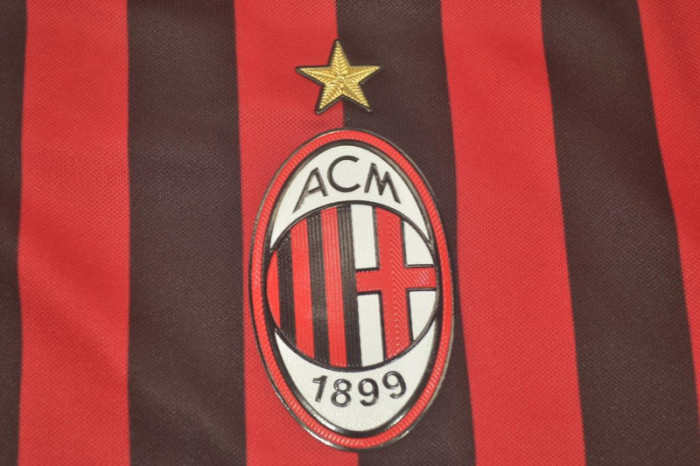 with Scudetto+Serie A Patch Retro Jersey 2011-2012 Ac Milan Home Soccer Jersey Vintage Football Shirt