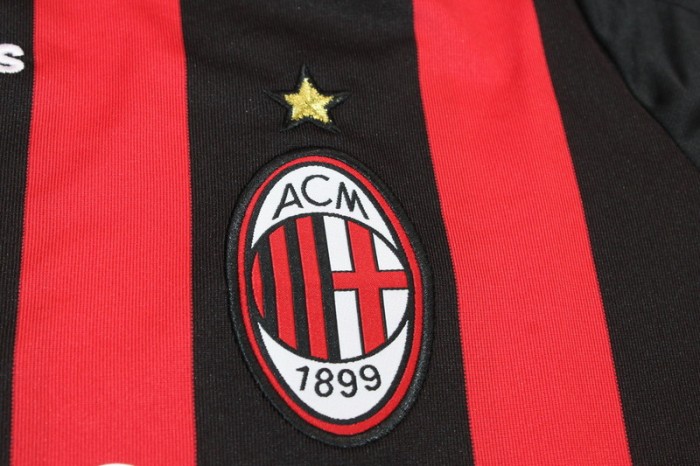 with Front+Serie A+Trophy 7 Patch Retro Jersey 2008-2009 AC Milan Home Soccer Jersey Vintage Football Shirt