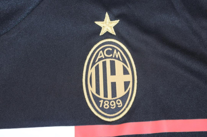 with Scudetto+Serie A Patch Retro Jersey 2011-2012 AC Milan Third Away Black Soccer Jersey