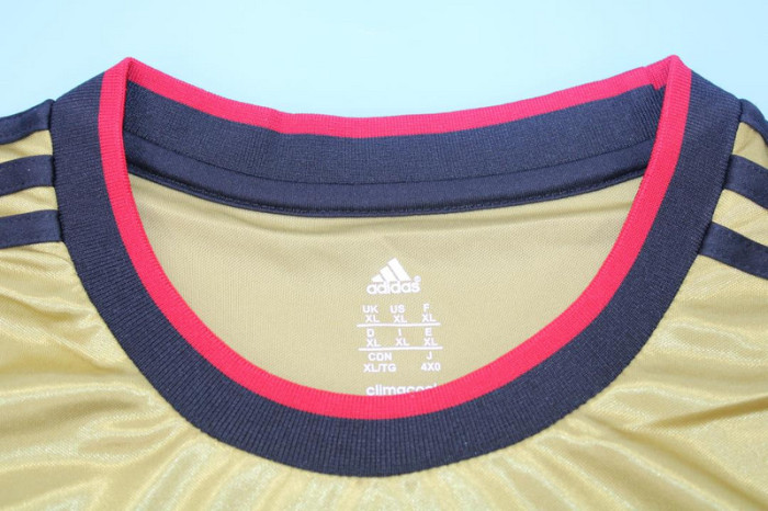 with UCL Patch Patch Retro Jersey 2013-2014 AC Milan Third Away Gold Soccer Jersey Vintage Football Shirt