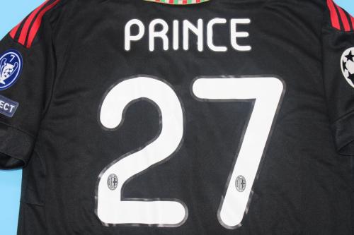 with Scudetto+UCL Patch Retro Jersey 2011-2012 AC Milan PRINCE 27 Third Away Black Soccer Jersey