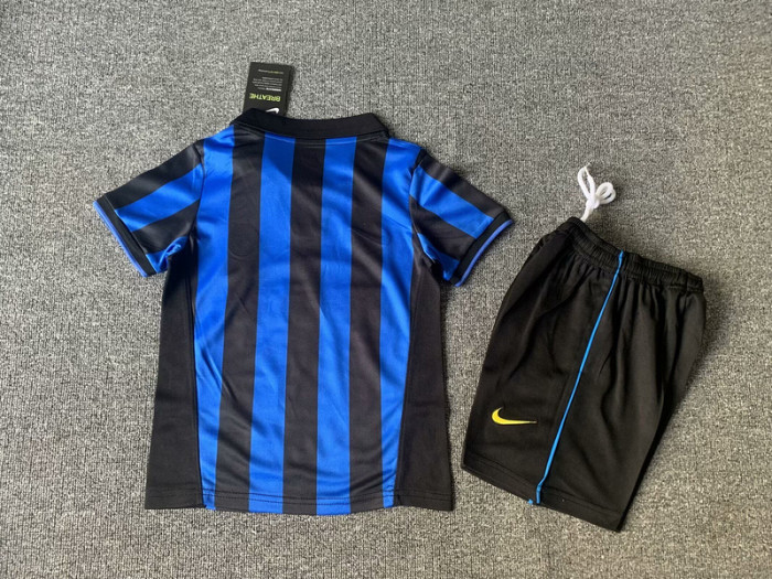 Retro Youth Uniform Kids Kit 1998-1999 Inter Milan Home Soccer Jersey Shorts Vintage Child Football Set