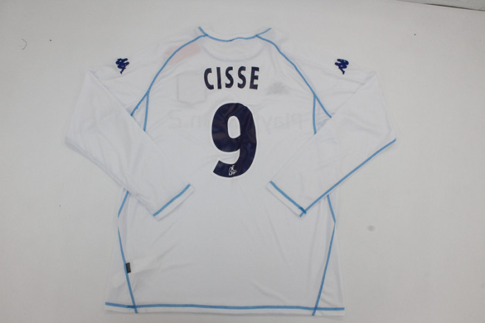 Retro Jersey Long Sleeve 2003-2004 AJ Auxerre CISSE 9 Home Soccer Jersey Vintage Football Shirt