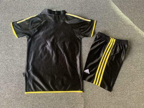 Retro Youth Uniform Kids Kit 1999-2000 Real Madrid Away Black Soccer Jersey Shorts Vintage Child Football Set