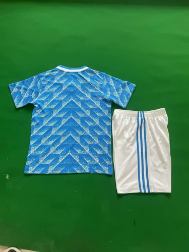 Retro Youth Uniform Kids Kit 1988 Netherlands Away Blue Soccer Jersey Shorts Vintage Holland Child Football Set