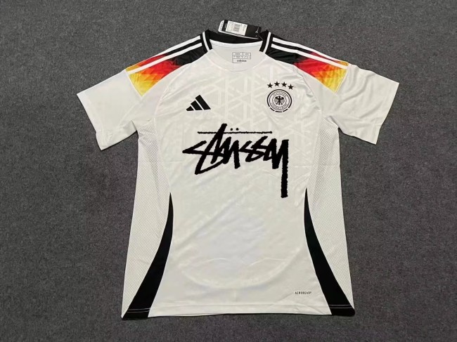 with STUSY Signed Version Germany 2024 Home Soccer Jersey Football Shirt