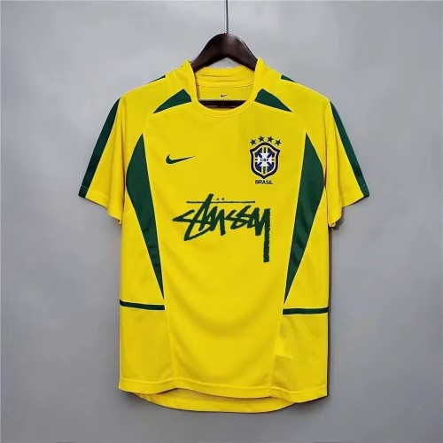 with STUSY Signed Version Brazil Home Soccer Jersey Brasil Camisetas de Futbol