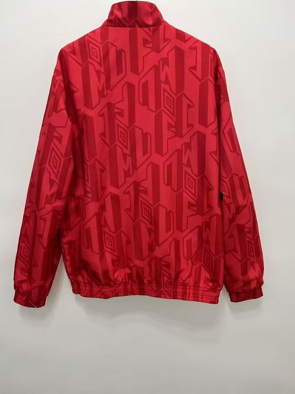 Retro 1992-1994 Manchester United Green/Yellow Trench Coat Soccer Reversible Windbreaker Jacket