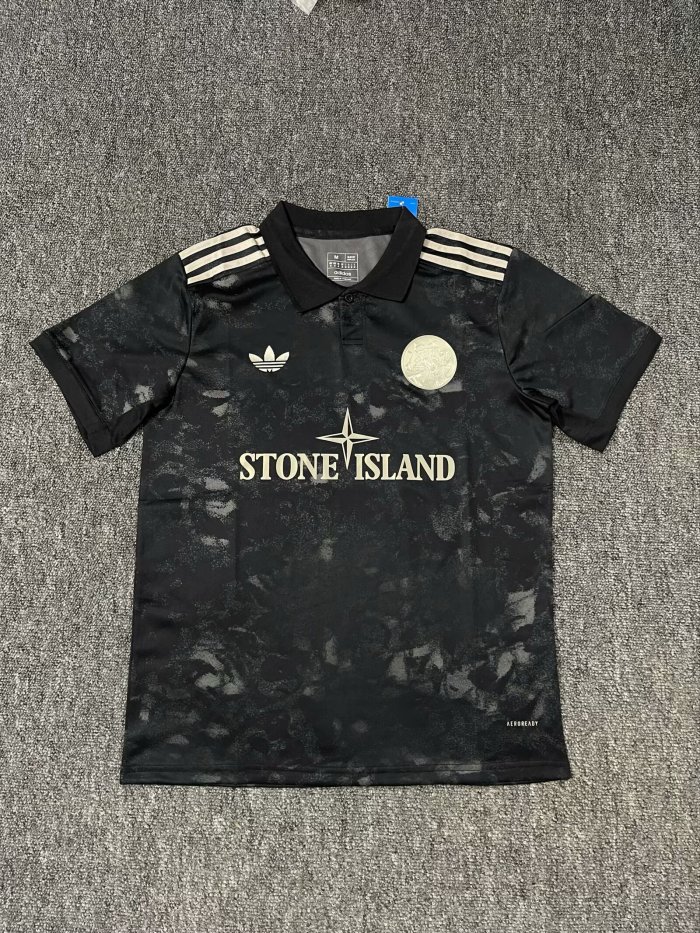 Fan Version 2025-2026 Ajax Souvenir Black Soccer Jersey Football Shirt