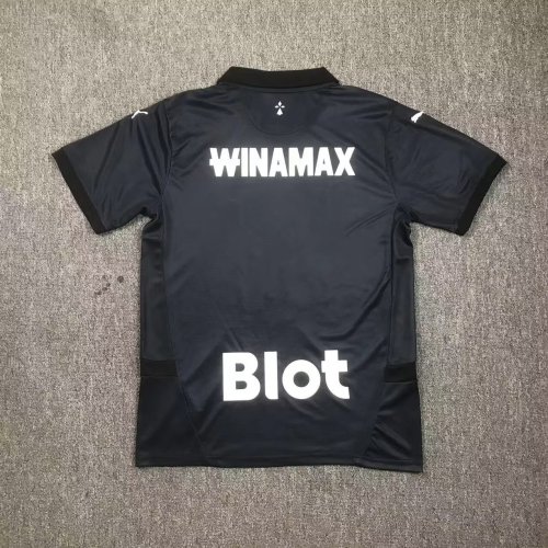 Fan Version 2024-2025 Stade Rennais Third Away Black Soccer Jersey White Football Shirt