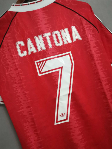 Retro Jersey 1991-1992 Manchester United CANTONA 7 Home Soccer Jersey Vintage Football Shirt