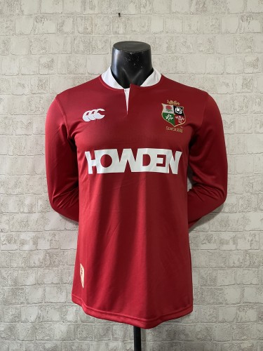 Long Sleeve 2025 British Irish Lions Red Rugby Jersey